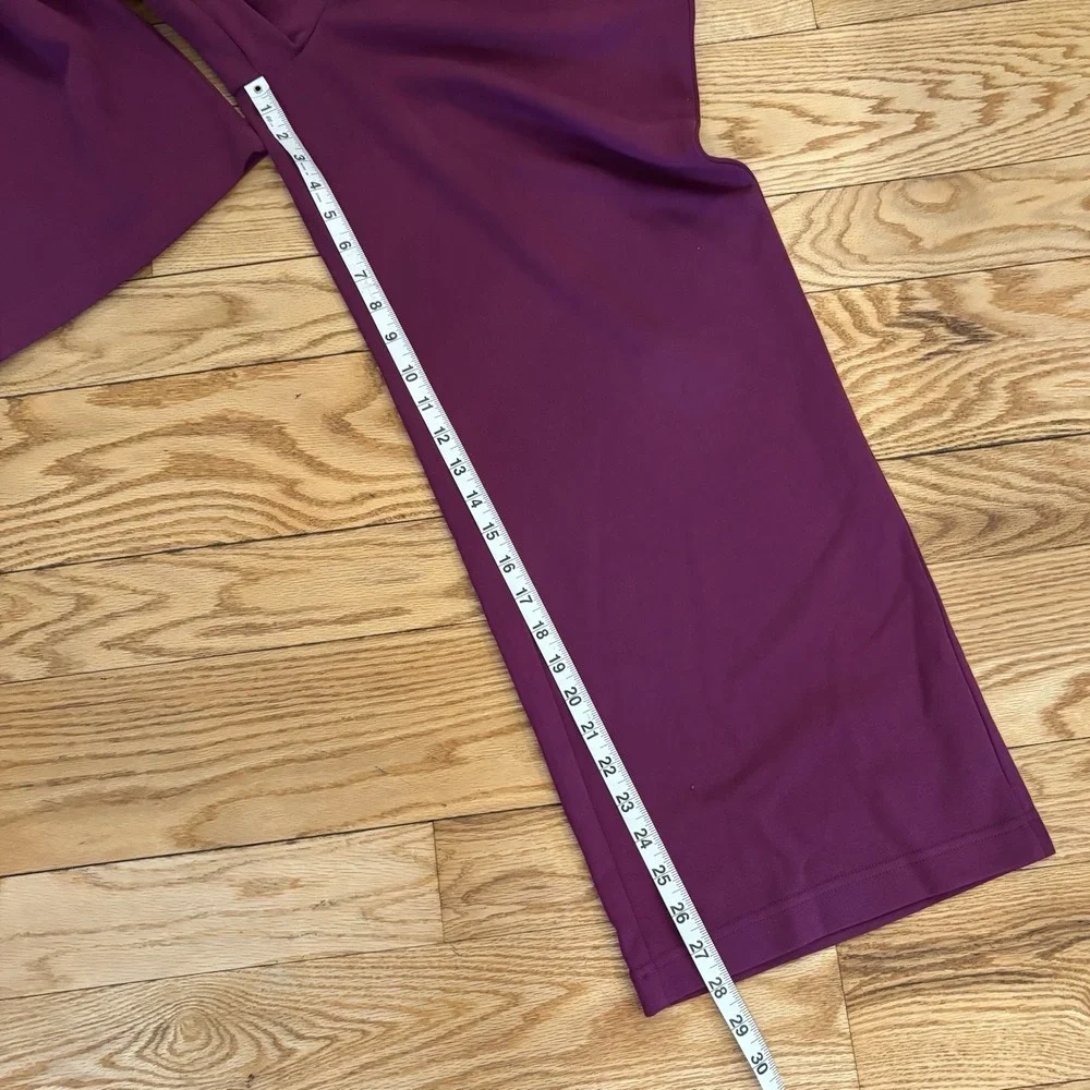 Fabletics Year Round Terry Pant Wide Leg  Sweatpants Berry Crush Purple L Short - Picture 8 of 10
